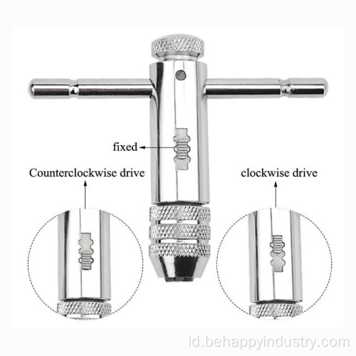 Djustable Ratchet Wheel Tangan Tap Wrench Holder Reversible